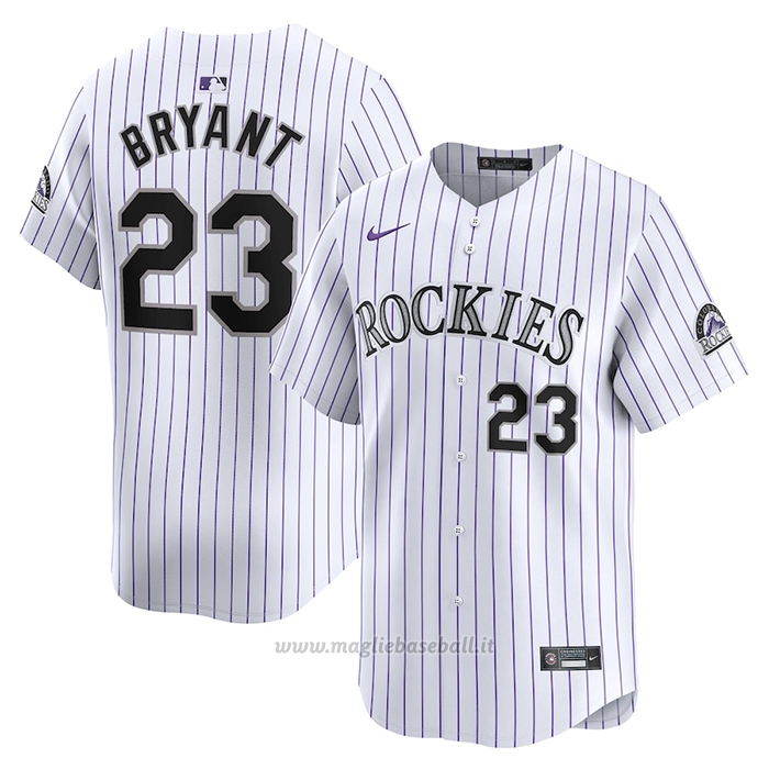 Maglia Baseball Uomo Colorado Rockies Kris Bryant Home Limited Bianco